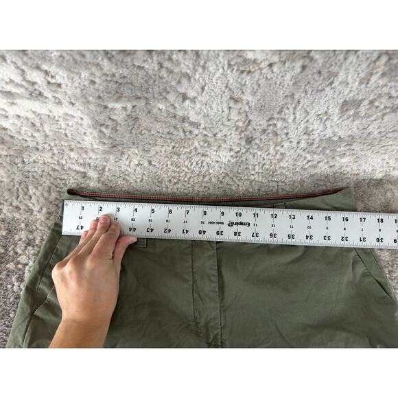 Tommy Hilfiger Size 10 Flat Front Straight Leg Chino Pant Olive Green Button Zip - Picture 3 of 11